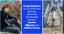 Congratulations to our 2025 Tom Mooney Memorial Scholarship winners: Santino Diligente and Addison Penny.