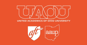 logo for the United Academics of Ohio University, affiliated with AFT & AAUP